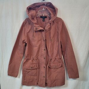 Womens SM Military Safari Anorak Hooded Jacket Utility Casual Drawstring Coat